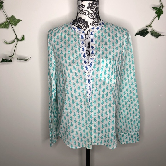 J. Crew Thistle Print Popover Cotton Tunic - Picture 2 of 7